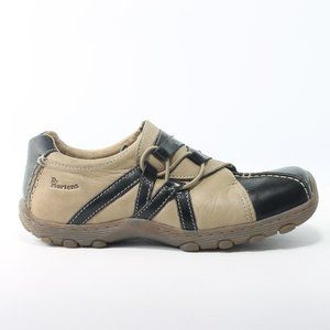 Dr. Martens Tan and Black Leather Slip-On Sneakers